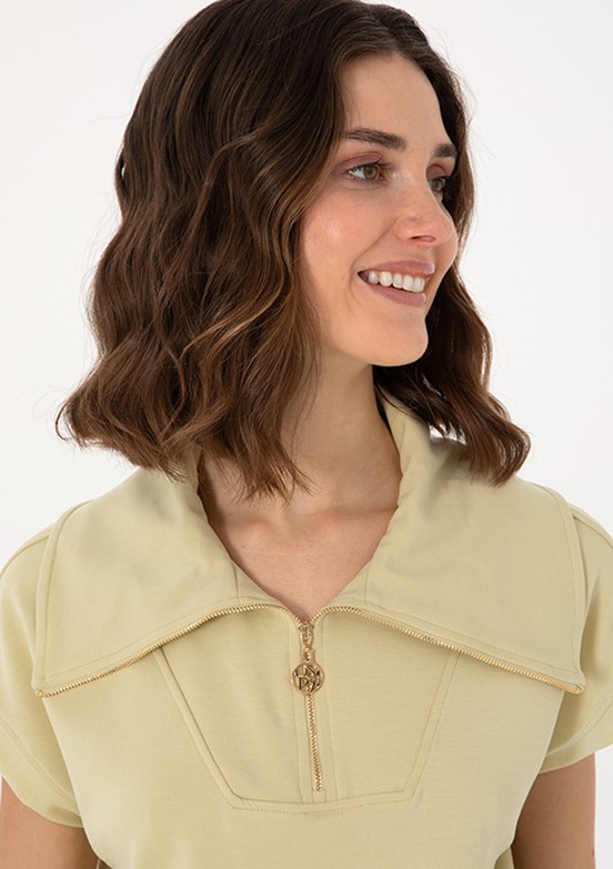 US POLO ASSN Yeşil Kadın Basic T-Shirt
