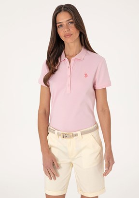 US POLO ASSN Pembe Kadın Basic T-Shirt