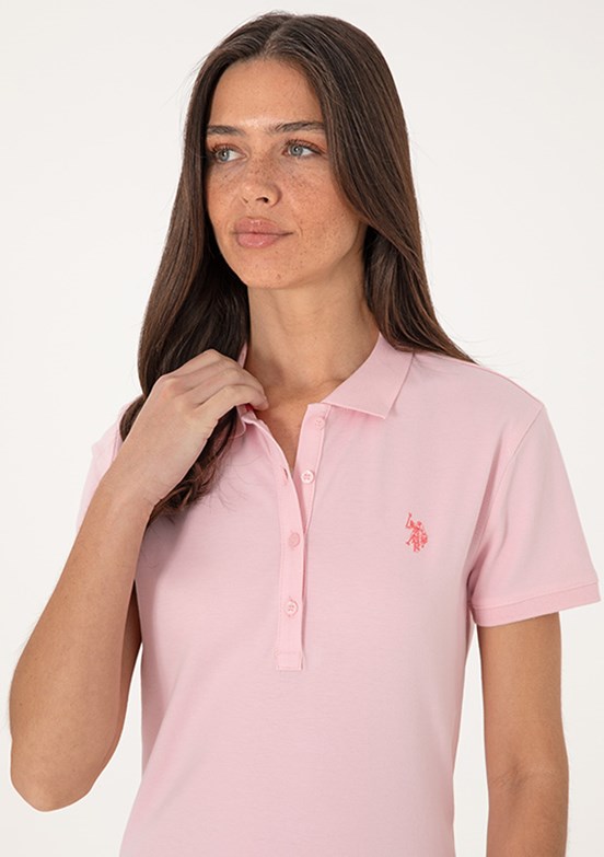 US POLO ASSN Pembe Kadın Basic T-Shirt