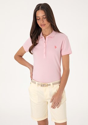 US POLO ASSN Pembe Kadın Basic T-Shirt
