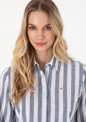 US POLO ASSN Kadın Lacivert Uzun Kol Gömlek