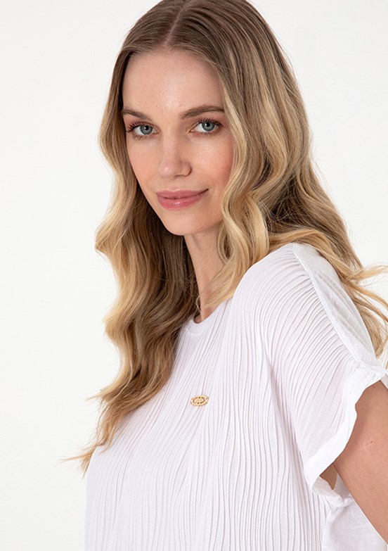 US POLO ASSN Beyaz Kadın A-Form Fit T-Shirt