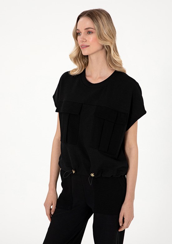 US POLO ASSN Siyah Kadın Comfort T-Shirt