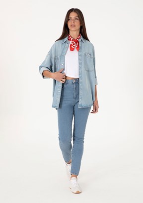 US POLO ASSN Mavi Kadın Slim Jean Pantolon