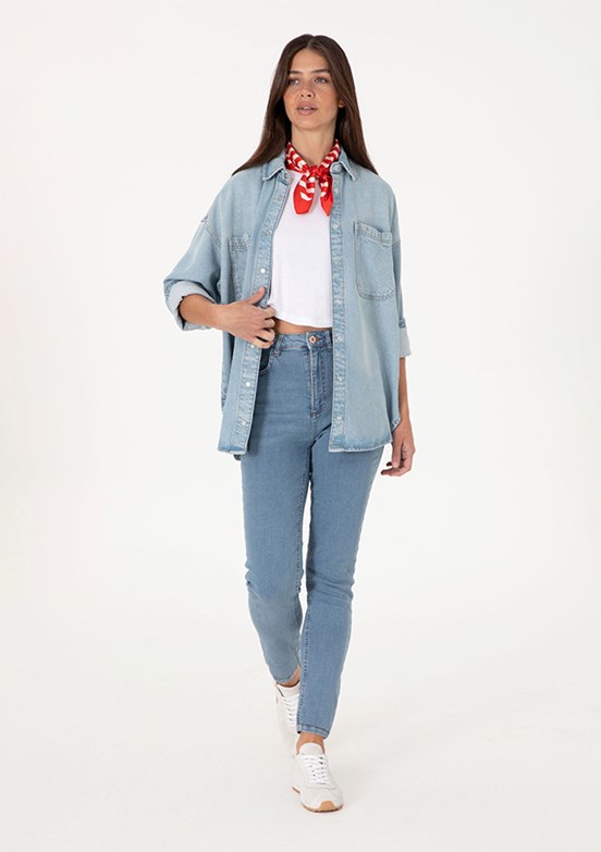 US POLO ASSN Mavi Kadın Slim Jean Pantolon