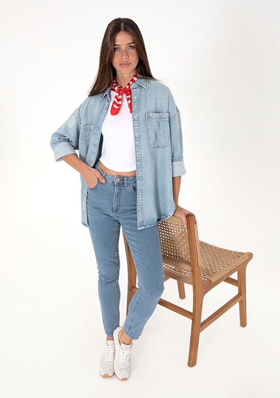 US POLO ASSN Mavi Kadın Slim Jean Pantolon