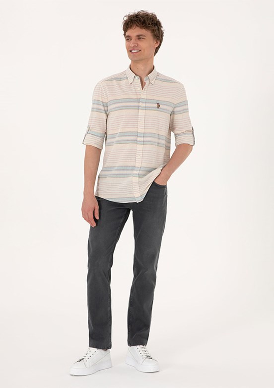 US POLO ASSN Gri Erkek Straight Jean Pantolon