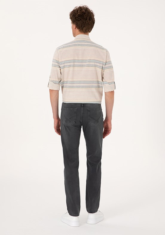 US POLO ASSN Gri Erkek Straight Jean Pantolon
