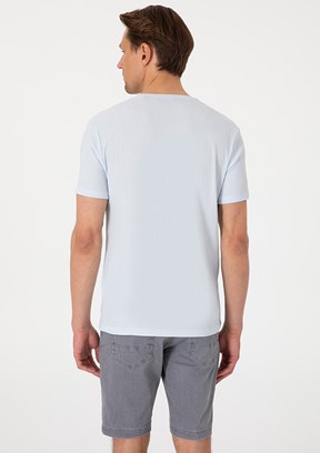 PİERRE CARDİN Mavi Erkek Örme T-Shirt