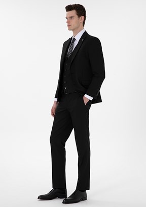 PİERRE CARDİN Sıyah Erkek Ultra Slim Takım Elbise