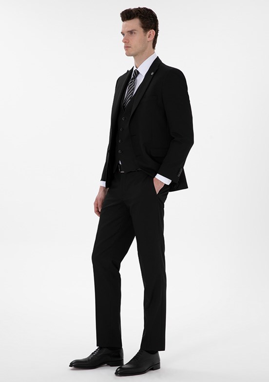 PİERRE CARDİN Sıyah Erkek Ultra Slim Takım Elbise