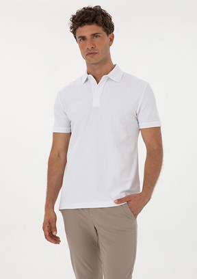 PİERRE CARDİN Beyaz Erkek Basic T-Shirt