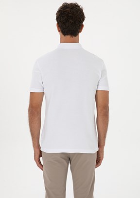PİERRE CARDİN Beyaz Erkek Basic T-Shirt