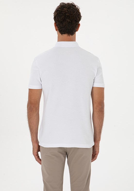 PİERRE CARDİN Beyaz Erkek Basic T-Shirt