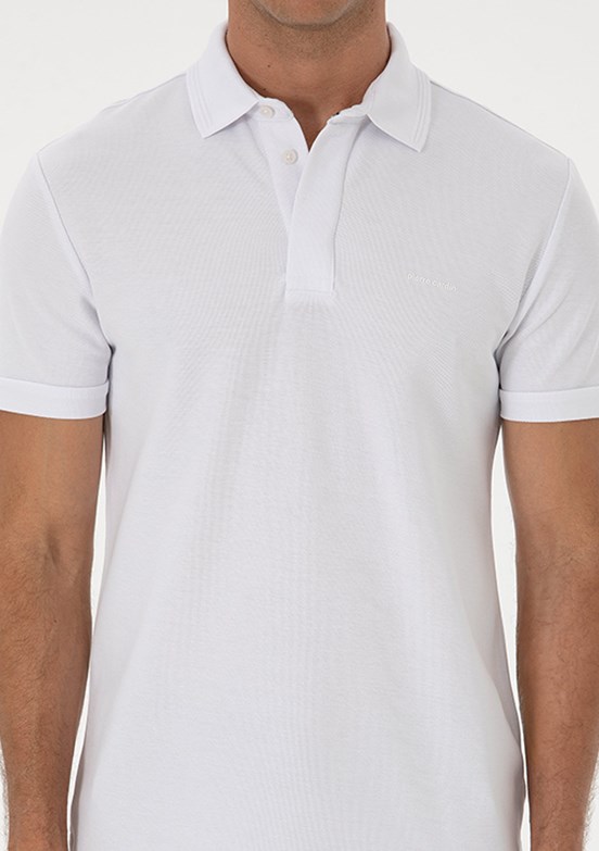 PİERRE CARDİN Beyaz Erkek Basic T-Shirt