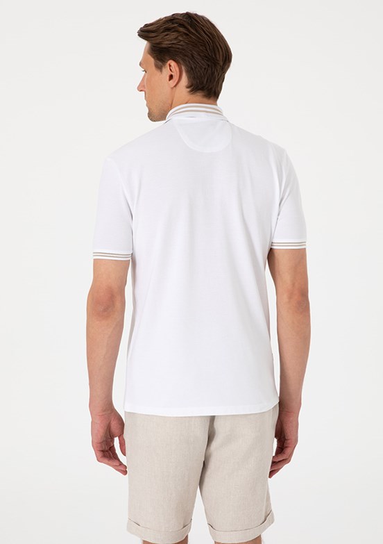 PİERRE CARDİN Beyaz Erkek Slim T-Shirt