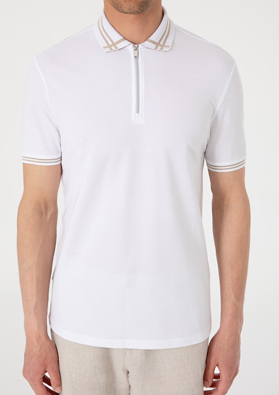 PİERRE CARDİN Beyaz Erkek Slim T-Shirt
