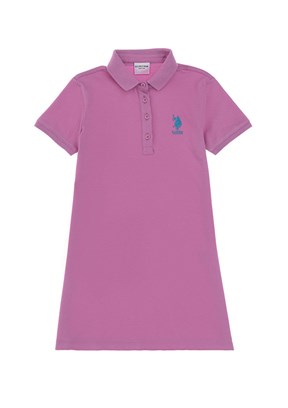 US POLO ASSN Pembe Kız Çocuk Örme Elbise