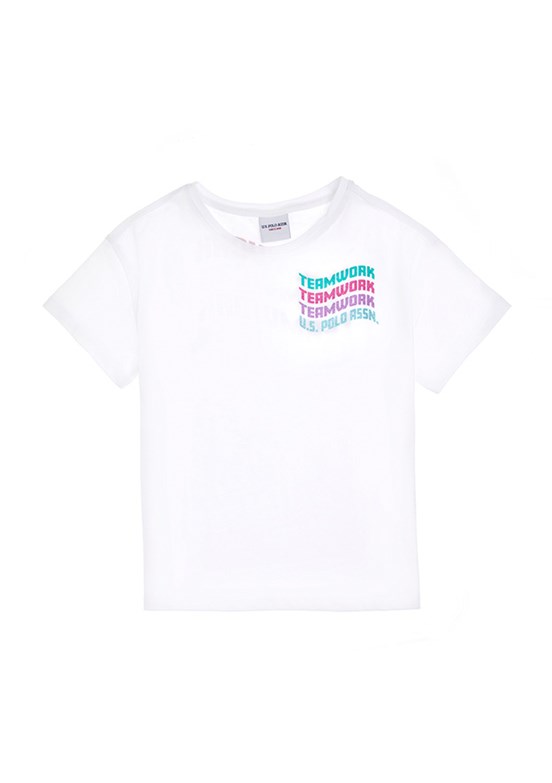 US POLO ASSN Beyaz Kız Çocuk Regular T-Shirt