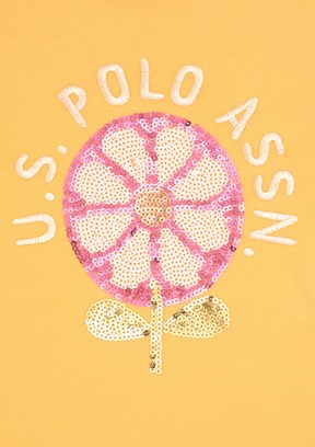 US POLO ASSN Turuncu Kız Çocuk Örme T-Shirt