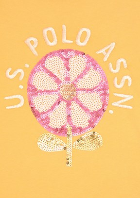 US POLO ASSN Turuncu Kız Çocuk Regular T-Shirt