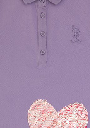 US POLO ASSN Mor Kız Çocuk Örme Elbise