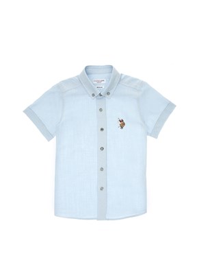 US POLO ASSN Mavi Erkek Çocuk Kısa Kol Gömlek