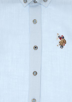 US POLO ASSN Mavi Erkek Çocuk Kısa Kol Gömlek