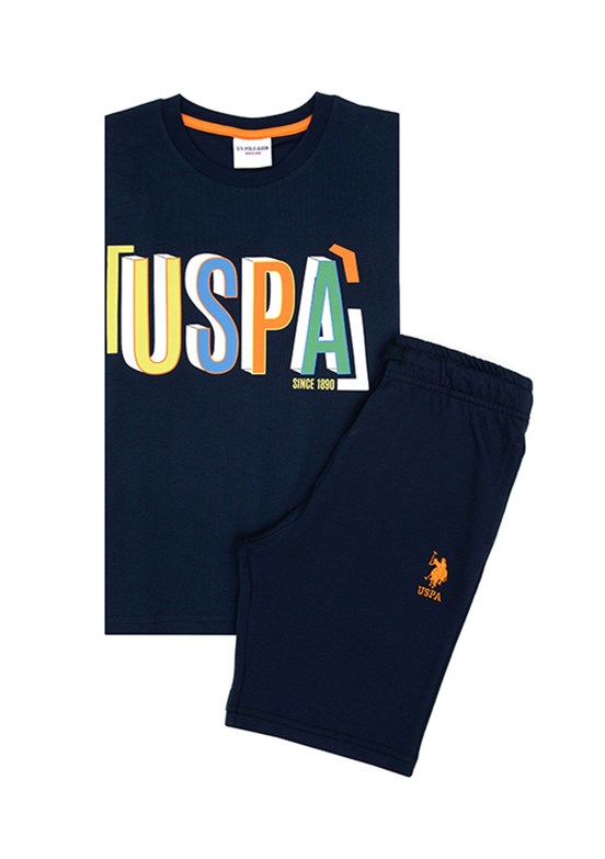 US POLO ASSN Lacivert Erkek Çocuk Şortlu İkili Takım