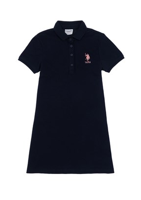 US POLO ASSN Lacivert Kız Çocuk Örme Elbise