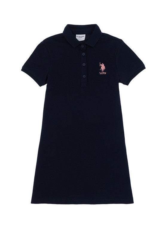US POLO ASSN Lacivert Kız Çocuk Örme Elbise