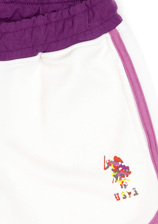 US POLO ASSN Beyaz Kız Çocuk Bermuda Şort