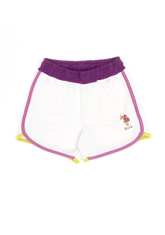 US POLO ASSN Beyaz Kız Çocuk Bermuda Şort