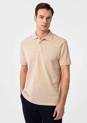SÜVARİ Bej Erkek Polo Yaka T-Shirt