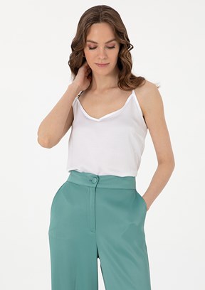 PIERRE CARDIN Beyaz Kadın Kısa Kol Bluz