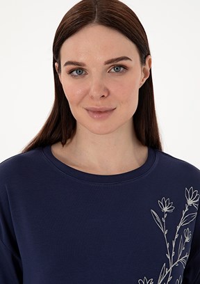PIERRE CARDIN Lacivert Kadın Comfort T-Shirt