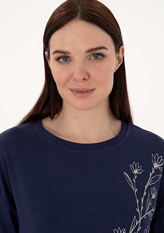 PIERRE CARDIN Lacivert Kadın Comfort T-Shirt