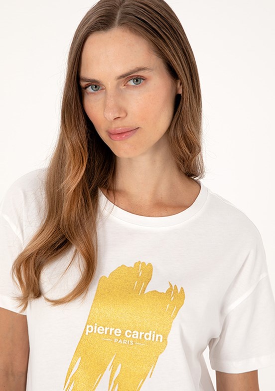 PIERRE CARDIN Beyaz Kadın Regular T-Shirt