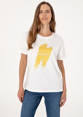 PIERRE CARDIN Beyaz Kadın Regular T-Shirt