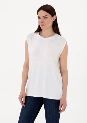PIERRE CARDIN Beyaz Kadın Regular T-Shirt