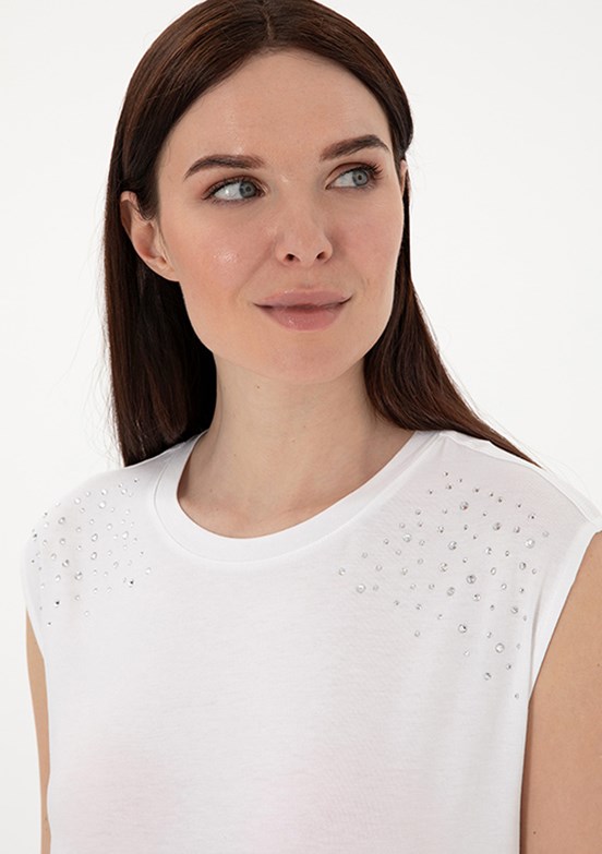 PIERRE CARDIN Beyaz Kadın Regular T-Shirt