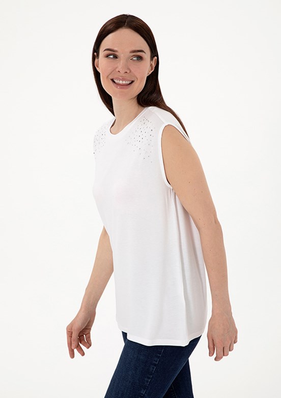 PIERRE CARDIN Beyaz Kadın Regular T-Shirt