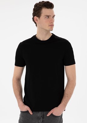 PİERRE CARDİN Siyah Erkek Basic T-Shirt