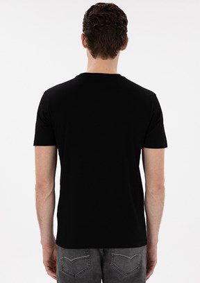 PİERRE CARDİN Siyah Erkek Basic T-Shirt