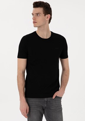 PİERRE CARDİN Siyah Erkek Slim Kazak
