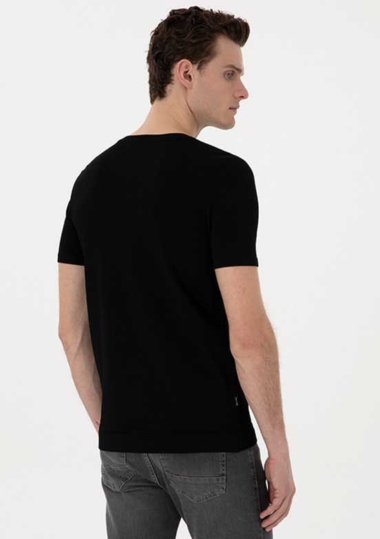 PİERRE CARDİN Siyah Erkek Slim Kazak