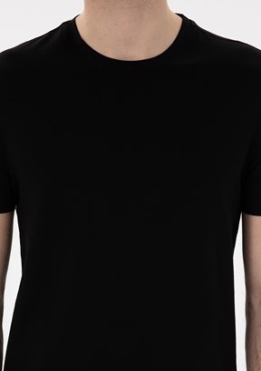 PİERRE CARDİN Erkek Siyah Basic T-Shirt