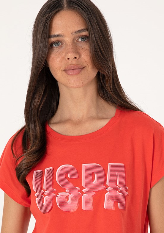 US POLO ASSN Kadın Kırmızı Regular T-Shirt