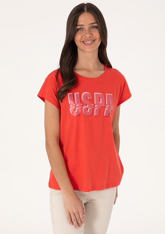 US POLO ASSN Kadın Kırmızı Regular T-Shirt