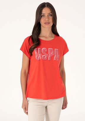 US POLO ASSN Kadın Kırmızı Regular T-Shirt